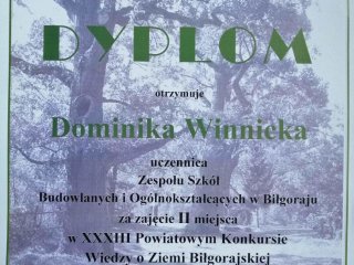 XXXIII Powiatowy Konkurs Wiedzy o Ziemi Biłgorajskiej