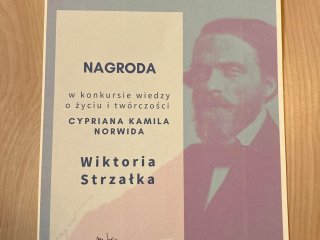 Sukcesy w konkursie wiedzy o Cyprianie Kamilu Norwidzie